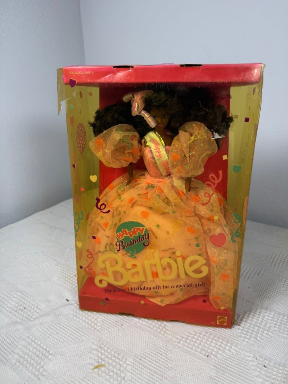 Happy Birthday Barbie Doll 1990 Mattel Special Edition Confetti Dress 9561 NIB